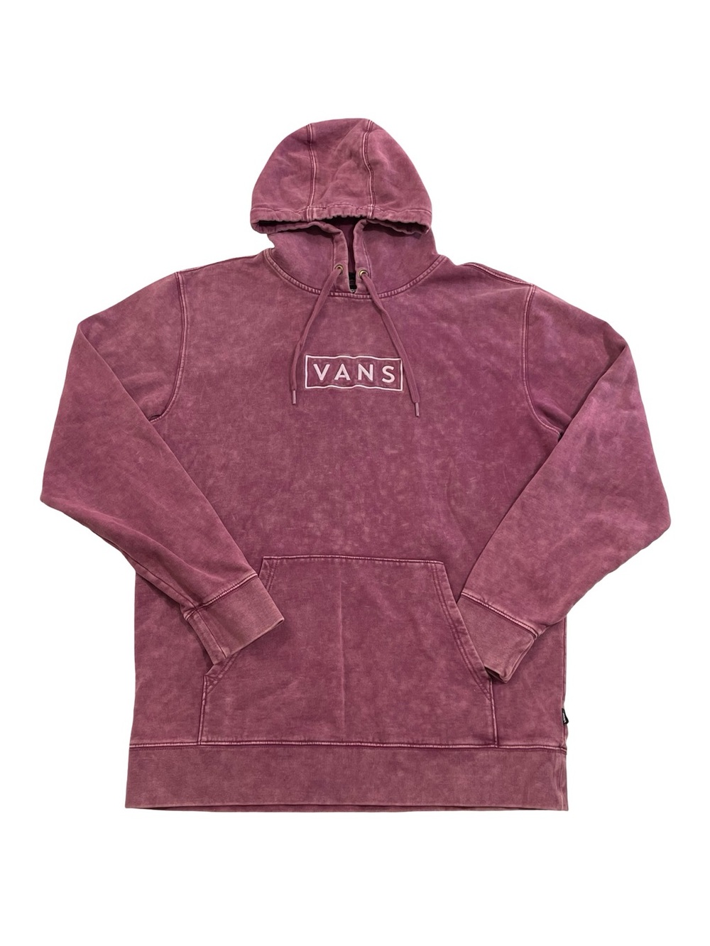 VANS Box Logo Easy-Wash Size L Burgundy Hoodie Sweatshirt (Retail $65)